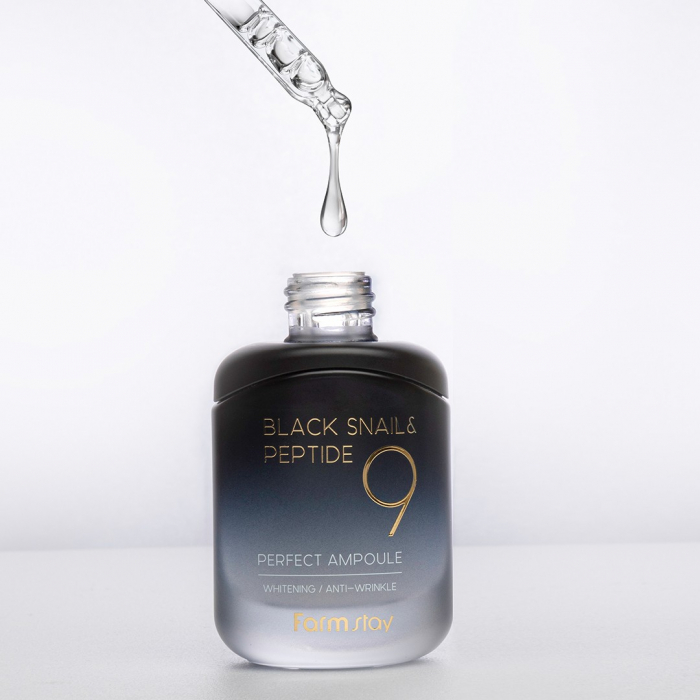 Ser concentrat de fata antirid revitalizant Farmstay Black Snail Peptide 9 Perfect Ampoule 35ml [3]