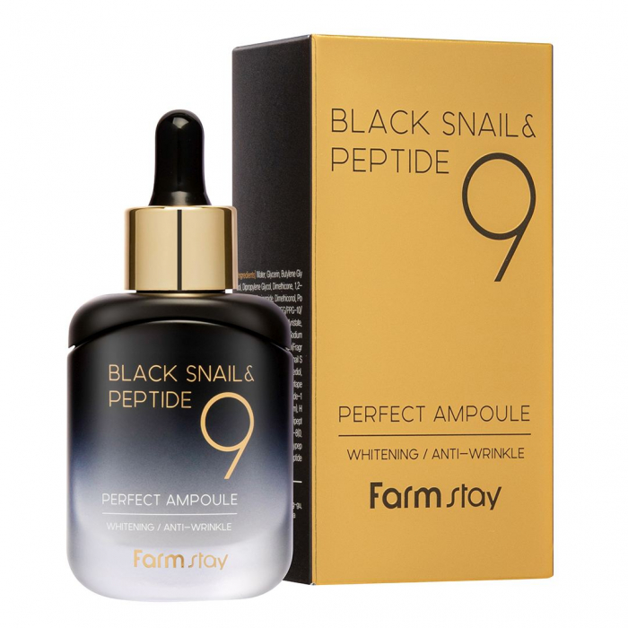 Ser concentrat de fata antirid revitalizant Farmstay Black Snail Peptide 9 Perfect Ampoule 35ml [2]