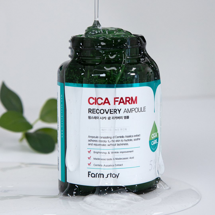 Ser concentrat pentru fata hidratant calmant cu efect antirid Farmstay Cica Farm Recovery Ampoule 250ml [7]