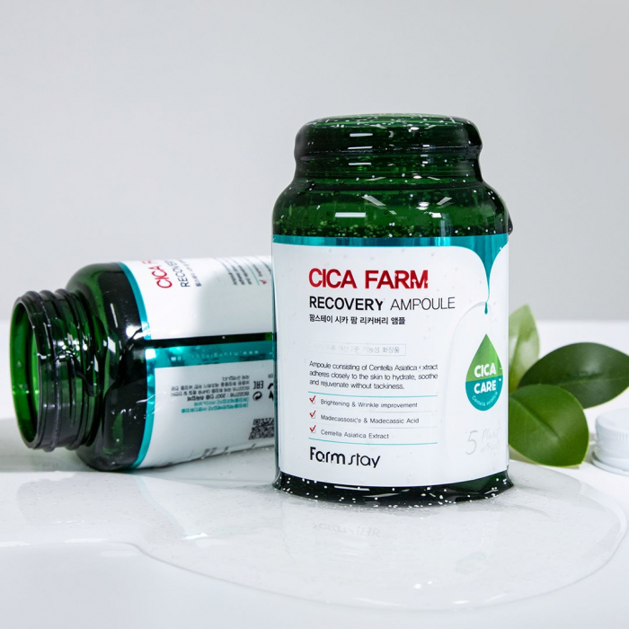 Ser concentrat pentru fata hidratant calmant cu efect antirid Farmstay Cica Farm Recovery Ampoule 250ml [8]