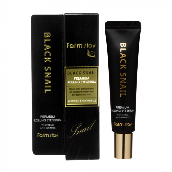 Ser concentrat de ochi antirid revitalizant cu masaj Farmstay Black Snail Premim Rolling Eye 25ml [3]