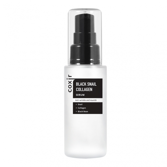 Set antirid nutritiv in 4 pasi Coxir Black Snail Collagen Toner, Ser, Crema pentru Ochi si Crema de fata [3]