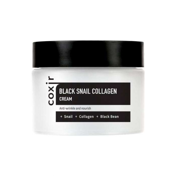 Set antirid nutritiv in 4 pasi Coxir Black Snail Collagen Toner, Ser, Crema pentru Ochi si Crema de fata [5]
