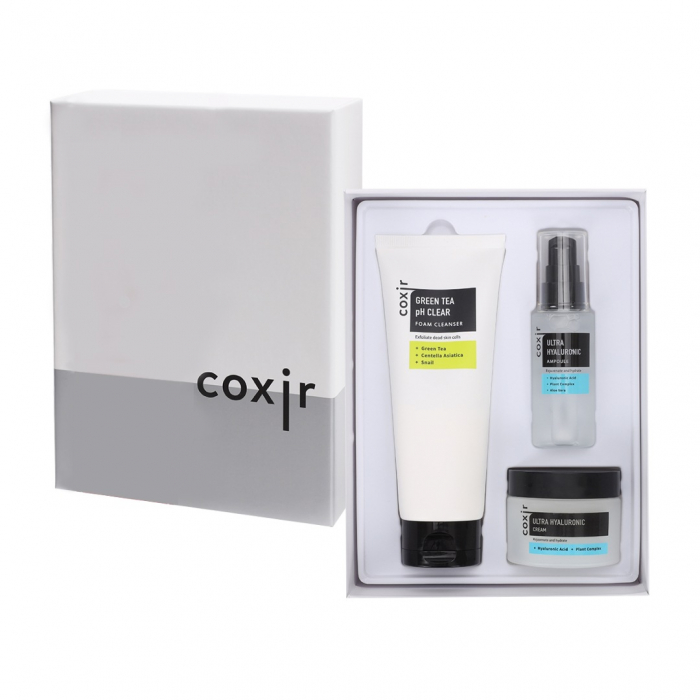 Set ultra hidratant cu efect antirid in 3 pasi Coxir Ultra Hyaluronic Ser, Crema de fata si Spuma curatare GIFT BOX [4]