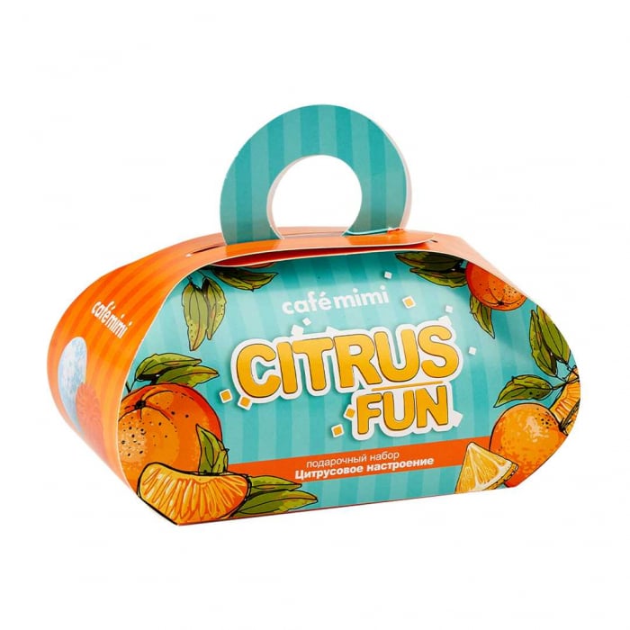 Set pentru baie si corp Cafe Mimi Citrus Fun Bila (Bomba) efervescenta 120gr si Sapun cu glicerina 80gr, cu aroma de Citrice [2]