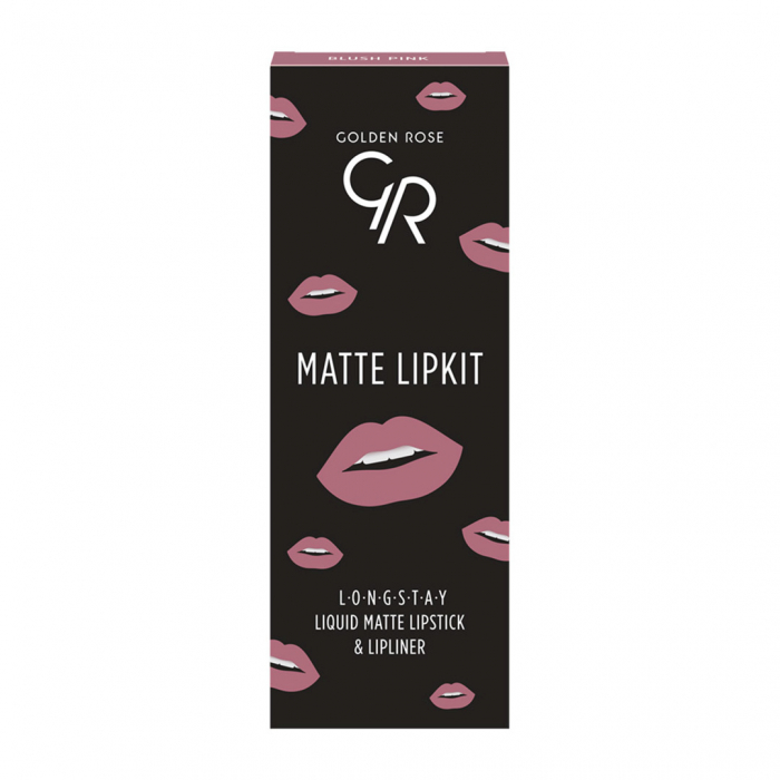 Set pentru buze Golden Rose Matte Lip Kit Blush Pink Ruj lichid Longstay Matte 03 + Creion Dream 535 [3]
