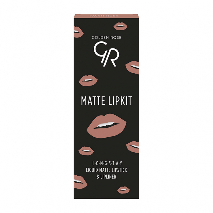 Set pentru buze Golden Rose Matte Lip Kit Warm Nude Ruj lichid Longstay Matte 13 + Creion Dream 503 [3]
