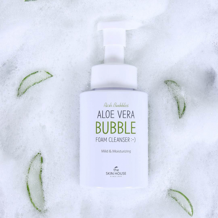Spuma pentru curatare fata hidratanta calmanta The Skin House Aloe Vera Bubble Foam 300ml [3]