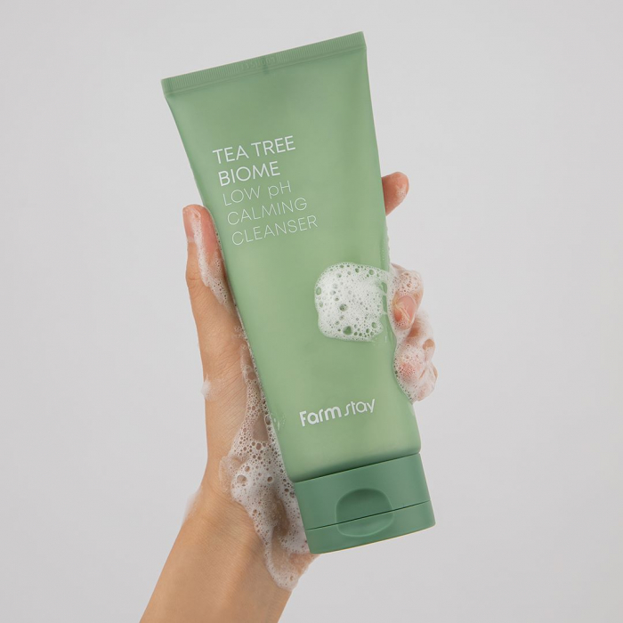 Spuma pentru curatare fata hidratanta calmanta Farmstay Tea Tree Biome Low Ph Calming 180ml [5]