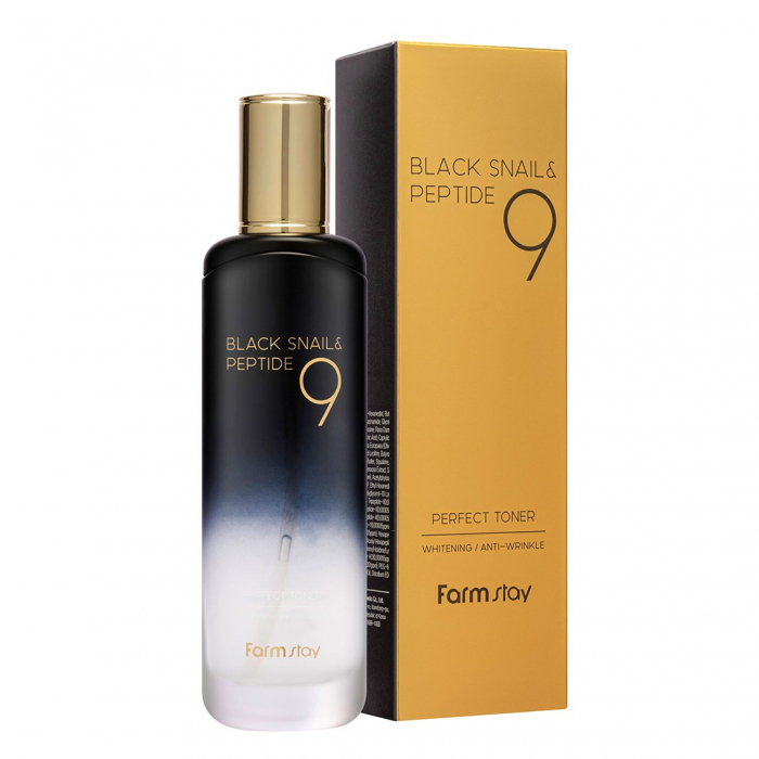 Toner pentru fata antirid revitalizant Farmstay Black Snail Peptide 9 Perfect Toner 120ml [2]