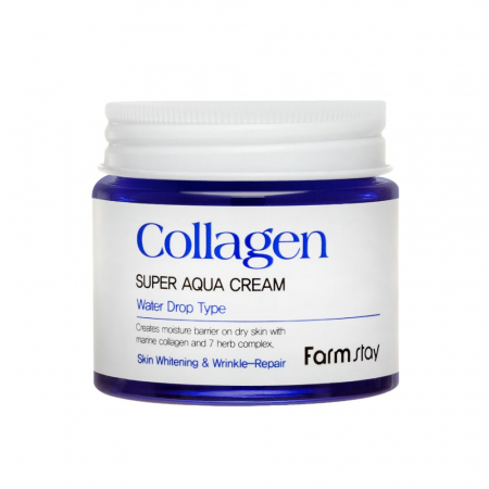 Crema-balsam pentru fata antirid hidratanta Farmstay Collagen Super Aqua Cream 80ml