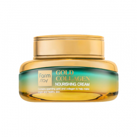 ANTIRID SI FERMITATE - Crema pentru fata antirid nutritiva Farmstay Gold Collagen Nourishing Cream 55ml
