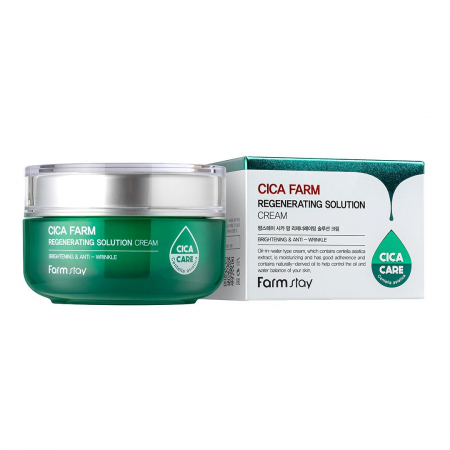 INGRIJIRE TEN SENSIBIL - Crema pentru fata hidratanta calmanta cu efect antirid Farmstay Cica Farm Regenerating Solution 50ml