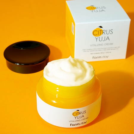 Crema pentru fata revitalizanta cu efect antirid si luminozitate Farmstay Citrus Yuja Vitalizing 100g [4]