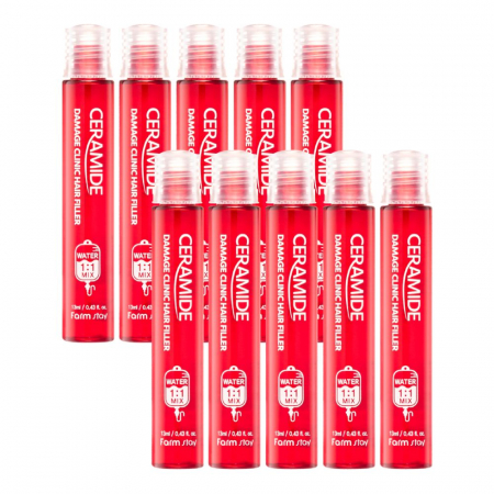 Fiole cu tratament intensiv de par Farmstay Ceramide Damage Clinic Hair Filler 10x13ml [1]