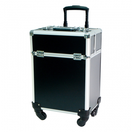GENTI SI PORTFARDURI - Geanta cu roti pentru cosmetice 36x24x45cm Neagra