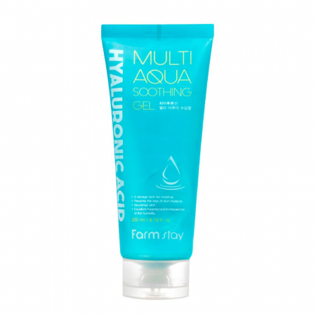 MASTI FATA SI PLASTURI OCHI - Gel-masca pentru ingrijire fata hidratant calmant Farmstay Hyaluronic Acid Multi Aqua Soothing 200ml