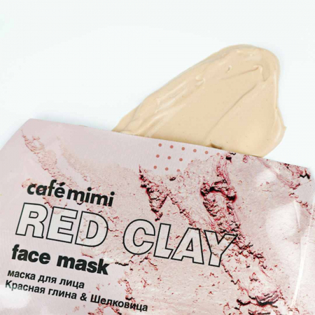 Masca de fata lichida Cafe Mimi Super Food Red Clay & Mulberry cu extracte naturale de Dud, Argila Rosie, Ulei de Struguri si Vitamina E 10ml [1]