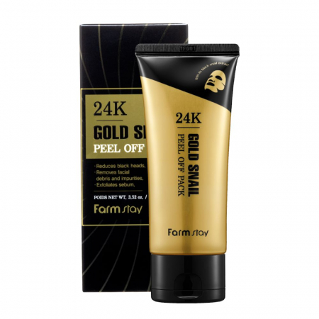 Masca Peel Off pentru curatare fata in profunzime Farmstay 24K Gold Snail 100gr [3]
