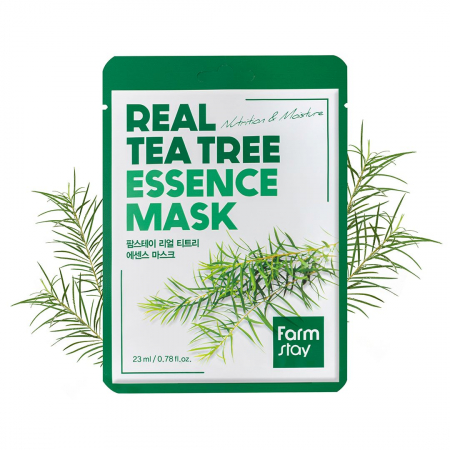 Masca textila de fata cu ser hidratant calmant Farmstay Real Tea Tree 23ml [3]