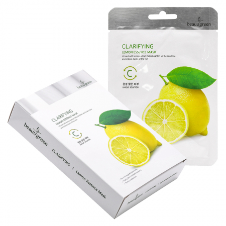 Masca textila de fata cu ser antirid hidratant si luminozitate Beauugreen Clarifying Lemon 23gr [1]