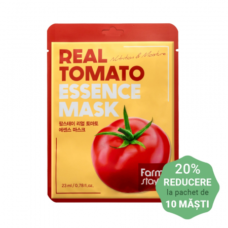 Masca textila de fata cu ser nutritiv calmant Farmstay Real Tomato 23ml
