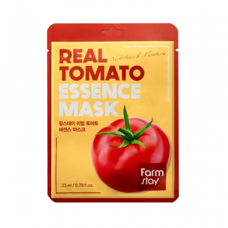 PORI DILATATI SI EXCES SEBUM - Masca textila de fata cu ser nutritiv calmant Farmstay Real Tomato 23ml