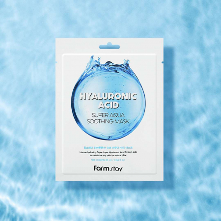 Masca textila de fata cu ser super hidratant si efect antirid Farmstay Hyaluronic Acid Super Aqua Soothing 25ml [1]