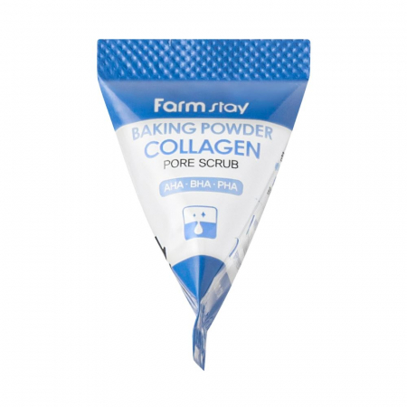 Scrub exfoliant pentru fata cu efect antirid racoritor Farmstay Baking Powder Collagen Pore Scrub 25bc x 7gr [1]