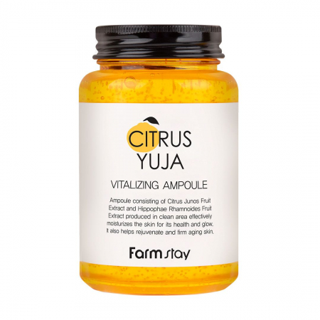 INGRIJIRE TEN SENSIBIL - Ser (ampoule) de fata revitalizant cu efect antirid si luminozitate Farmstay Citrus Yuja Vitalizing 250ml