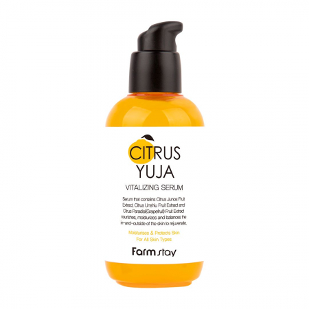 Ser (atomizor) de fata revitalizant cu efect antirid si luminozitate Farmstay Citrus Yuja Vitalizing 100ml
