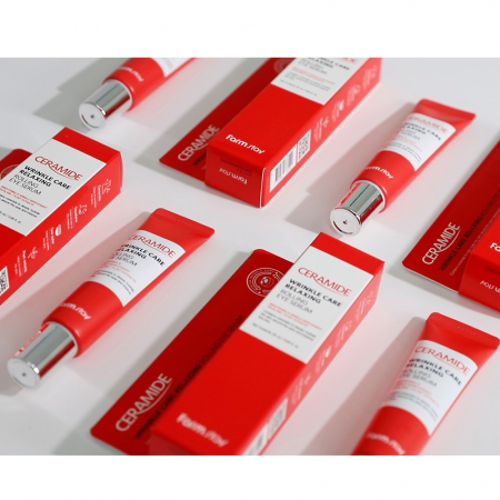 Ser concentrat de ochi antirid nutritiv cu masaj Farmstay Ceramide Wrinkle Care Relaxing Rolling Eye 25ml [7]