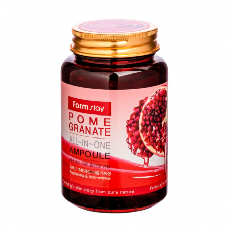 UNIFORMIZARE CULOARE TEN - Ser concentrat pentru fata antirid hidratant Farmstay Pomegranate All-In-One Ampoule 250ml