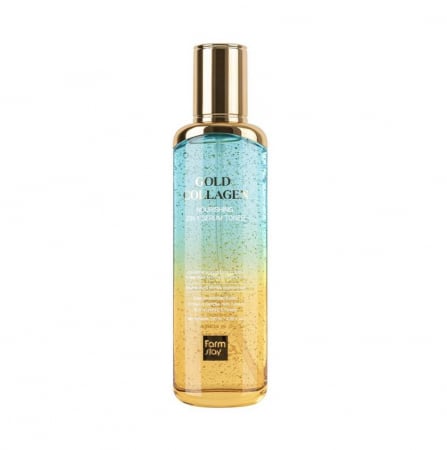 ANTIRID SI FERMITATE - Ser & Toner pentru fata antirid nutritiv Farmstay Gold Collagen Nourishing 2in1 130ml
