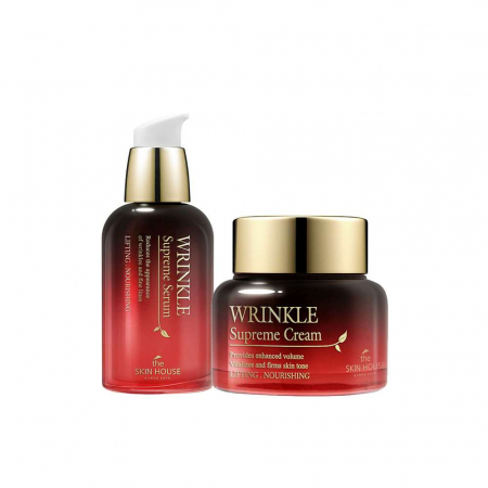 ANTIRID SI FERMITATE - Set antirid nutritiv cu Ginseng in 2 pasi The Skin House Wrinkle Supreme Ser de fata, Crema pentru fata si CADOU