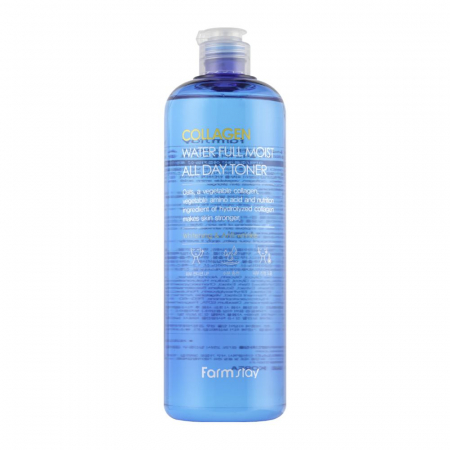 Set antirid hidratant in 3 pasi Farmstay Collagen Water Full Moist Toner, Ser fata si Crema-balsam de fata [3]