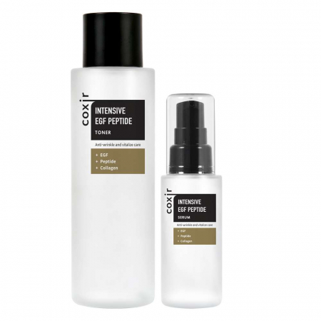 ANTIRID SI FERMITATE - Set antirid regenerant in 2 pasi Coxir Intensive EGF Peptide Toner si Ser de fata