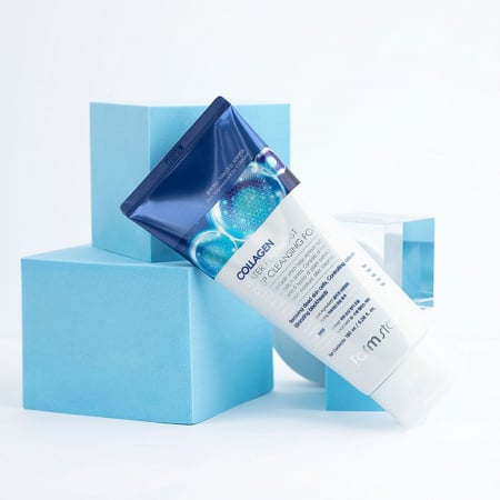 Spuma hidratanta pentru curatare fata in profunzime cu efect antirid Farmstay Collagen Deep Cleansing 180ml [2]