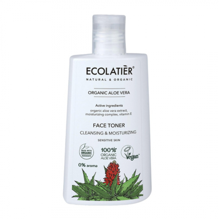 Toner facial (Lotiune tonica) vegan Ecolatier Organic Aloe Vera Cleansing & Moisturizing 250ml