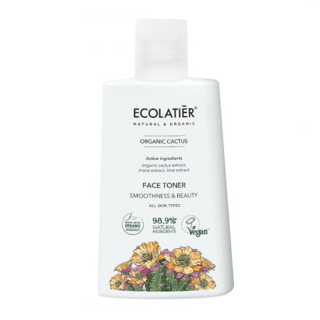 Toner facial (Lotiune tonica) vegan Ecolatier Organic Cactus Smoothness & Beauty 250ml