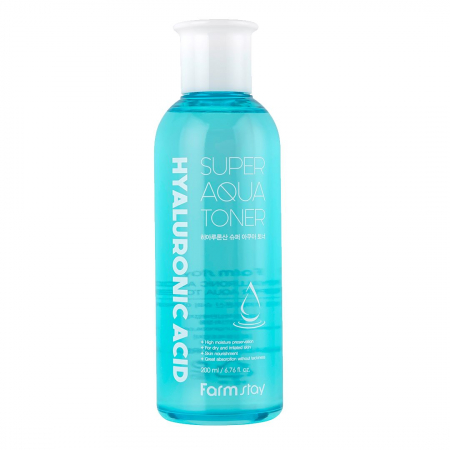 HIDRATARE TEN - Toner pentru fata super hidratant Farmstay Hyaluronic Acid Super Aqua 200ml