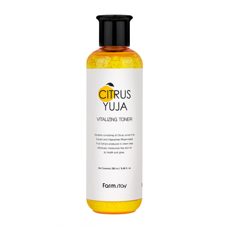 INGRIJIRE TEN SENSIBIL - Toner pentru fata revitalizant cu efect antirid si luminozitate Farmstay Citrus Yuja Vitalizing 280ml