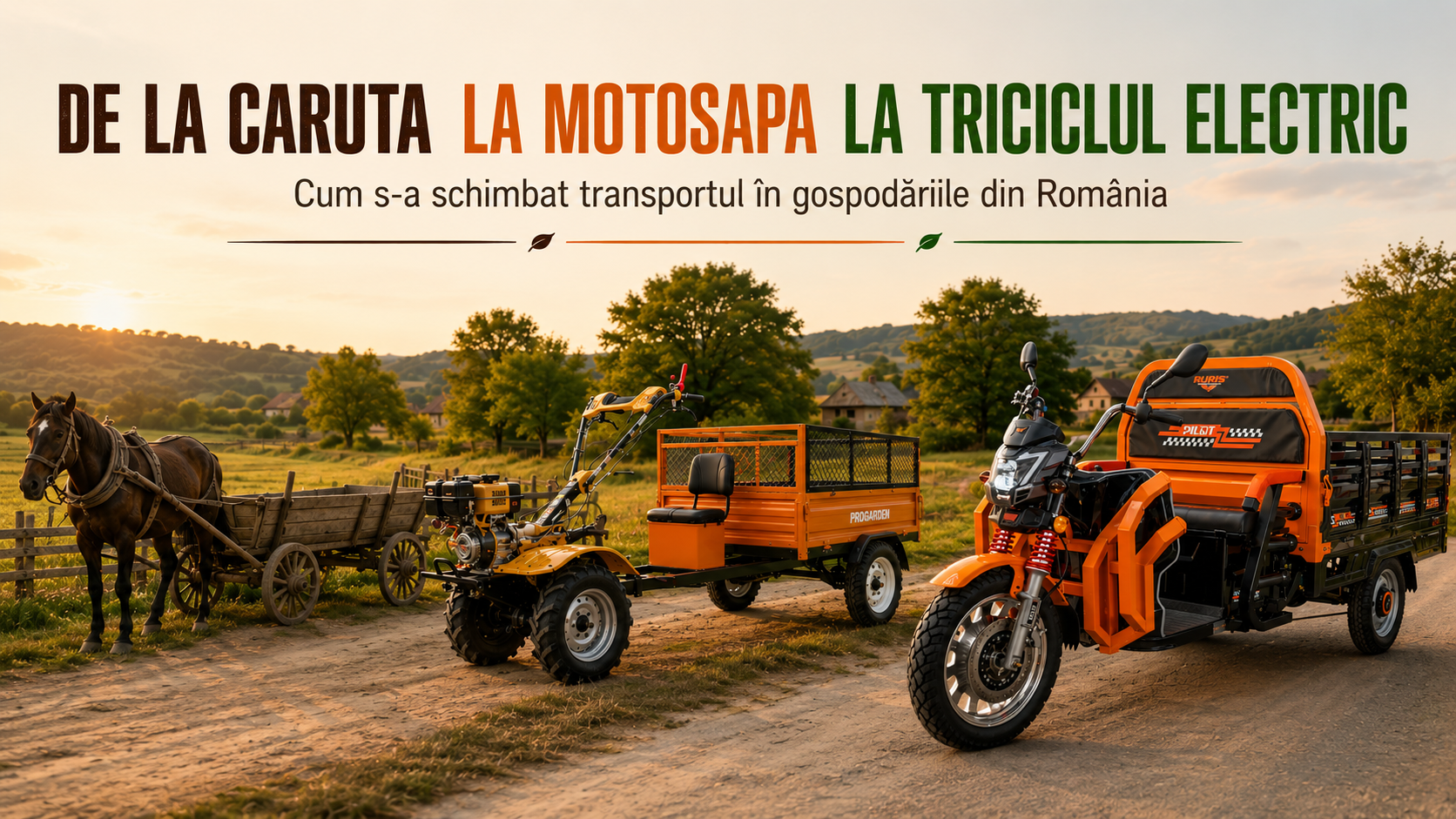 De la căruță la triciclul electric: cum s-a schimbat transportul în gospodăriile din România