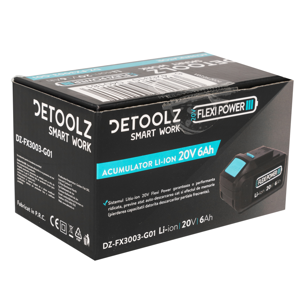 Acumulator Li-Ion, Detoolz, 20V, 6Ah [4]