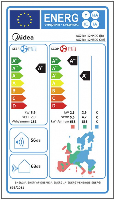 Aparat de aer conditionat Midea MIDEA XTREME ECO UV 2023 AG2ECO-12NXD0-I(R)/AG2ECO-12N8D0-O(R) INVERTER 12000 BTU [7]