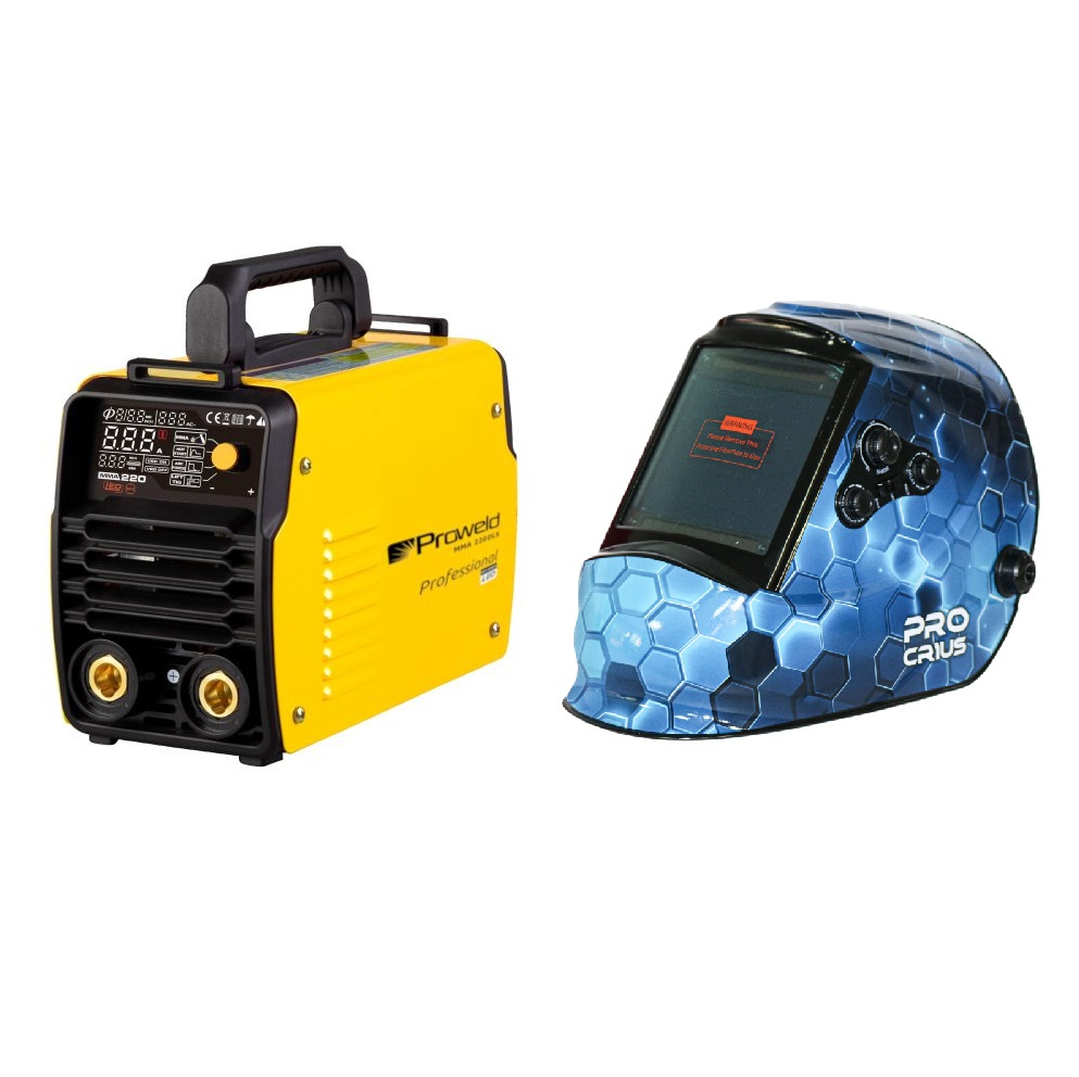 Aparat de sudura Invertor Proweld MMA-220DLS-LED 4551000003 + valiza de transport, Garantie 3 ani + masca de sudura cu cristale lichide CRIUS True COLOR [1]