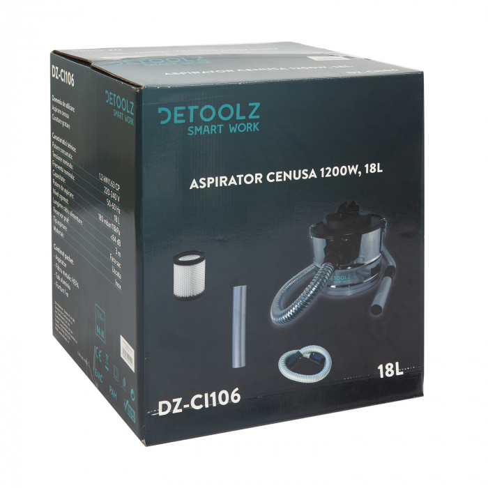 Aspirator cenusa Detoolz DZ-CI106 1200W, 18L [2]