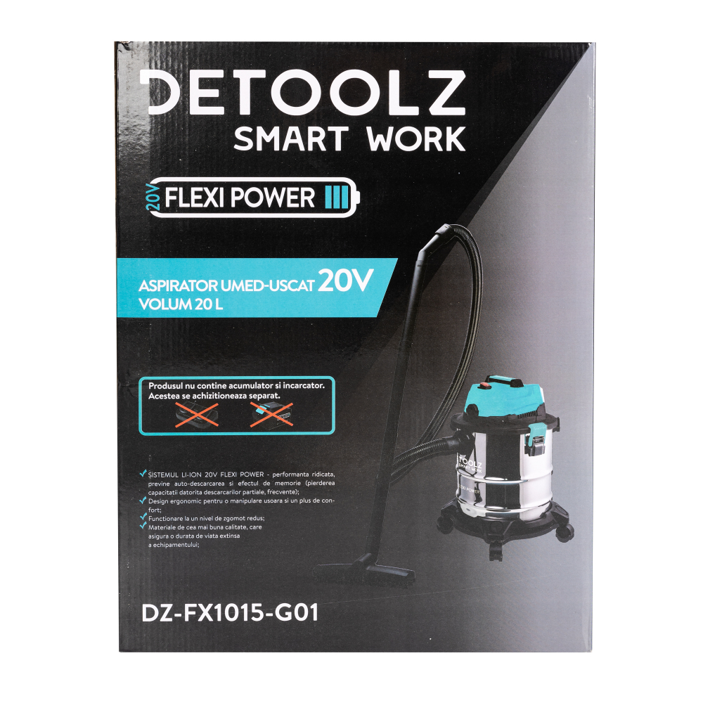 Aspirator umed-uscat Detoolz DZ-FX1015-G01 20V, volum 20L [6]