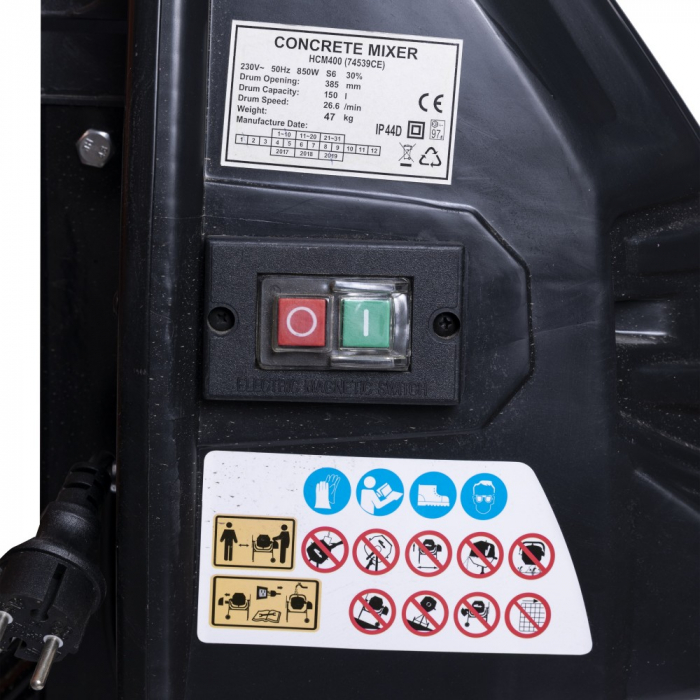 Betoniera 150 litri Temp HCM 400, 850W, 150L [2]