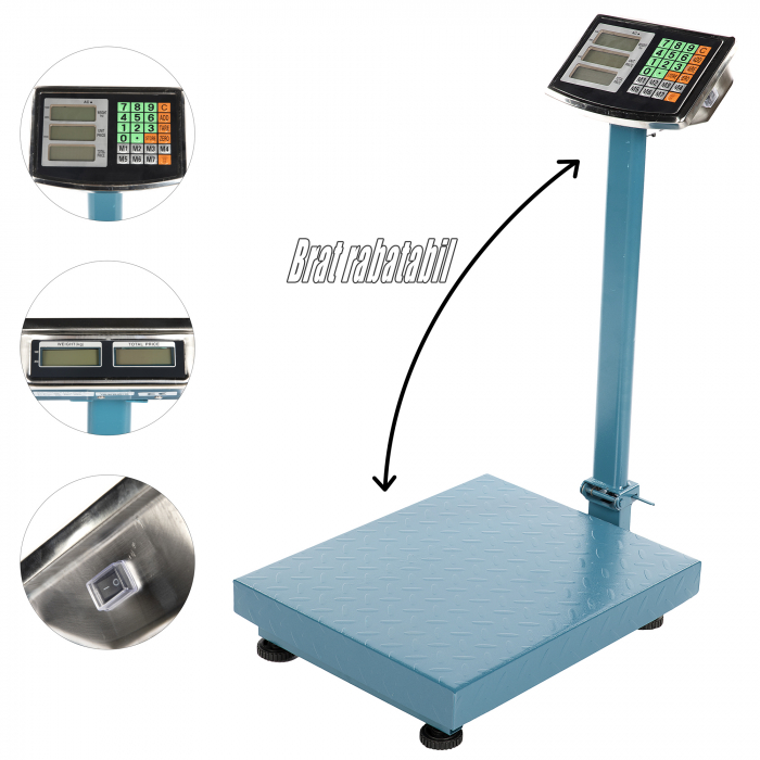 Cantar cu brat rabatabil si afisaj LCD Micul Fermier GF-0034 350kg, platforma 40x50 cm [4]